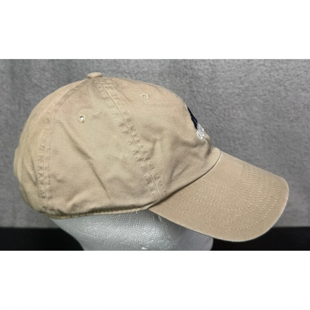 Adidas Baseball Cap Unisex OSFA Tan Navy Blue Logo Embroidered Dad Hat